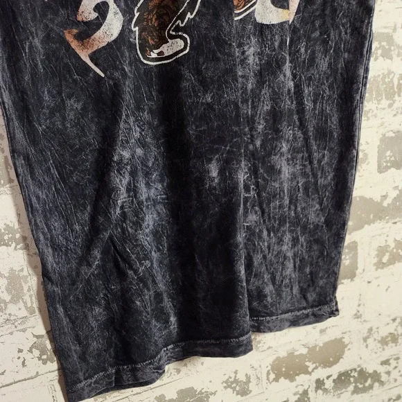 Grateful Dead Acid Wash Dancing Bear Graphic T-Shirt Men Grey Distressed Retro - Picture 6 of 16